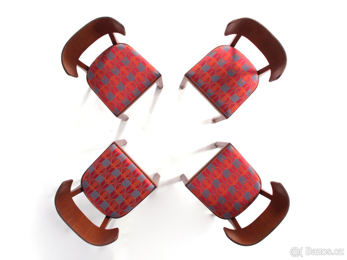 4x jídelní židle  ArtDeco po přečalounění, TOP stav