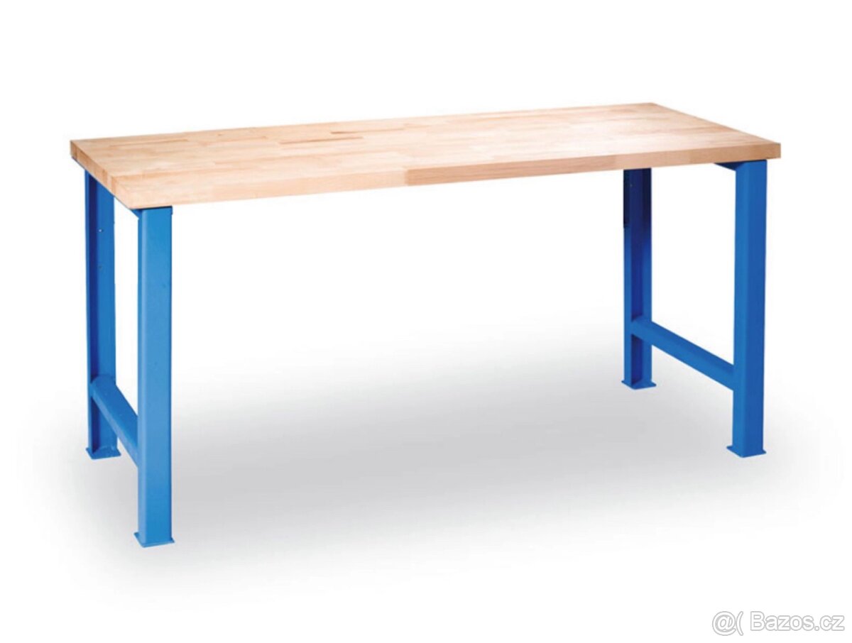 Dílenský pracovní stůl, buková spárovka, 2000x 660 x 840 mm