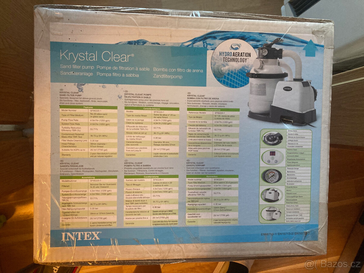 Písková filtrace Intex Krystal Clear 4 m3/h