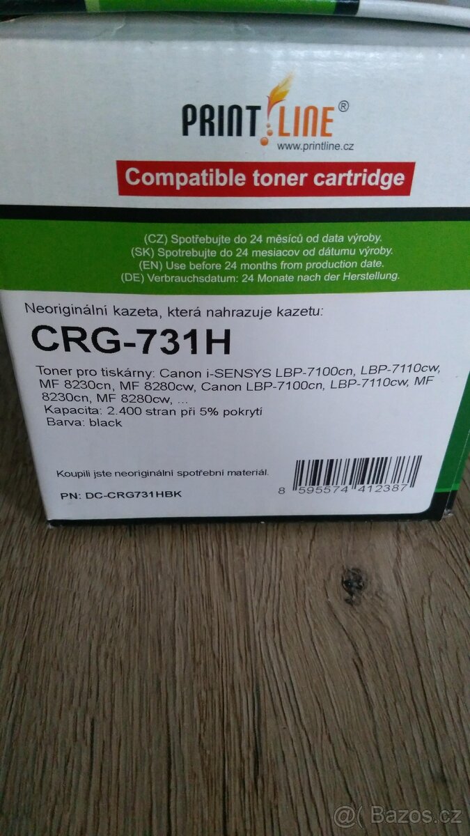 Černý toner CRG-731HBK pro tiskárny Canon