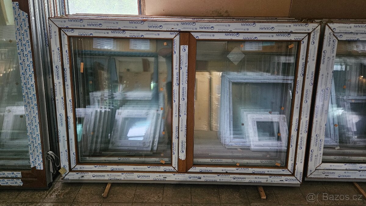 OKNO PVC 1765x1135 ZLATÝ DUB - NOVÉ - 6 KS