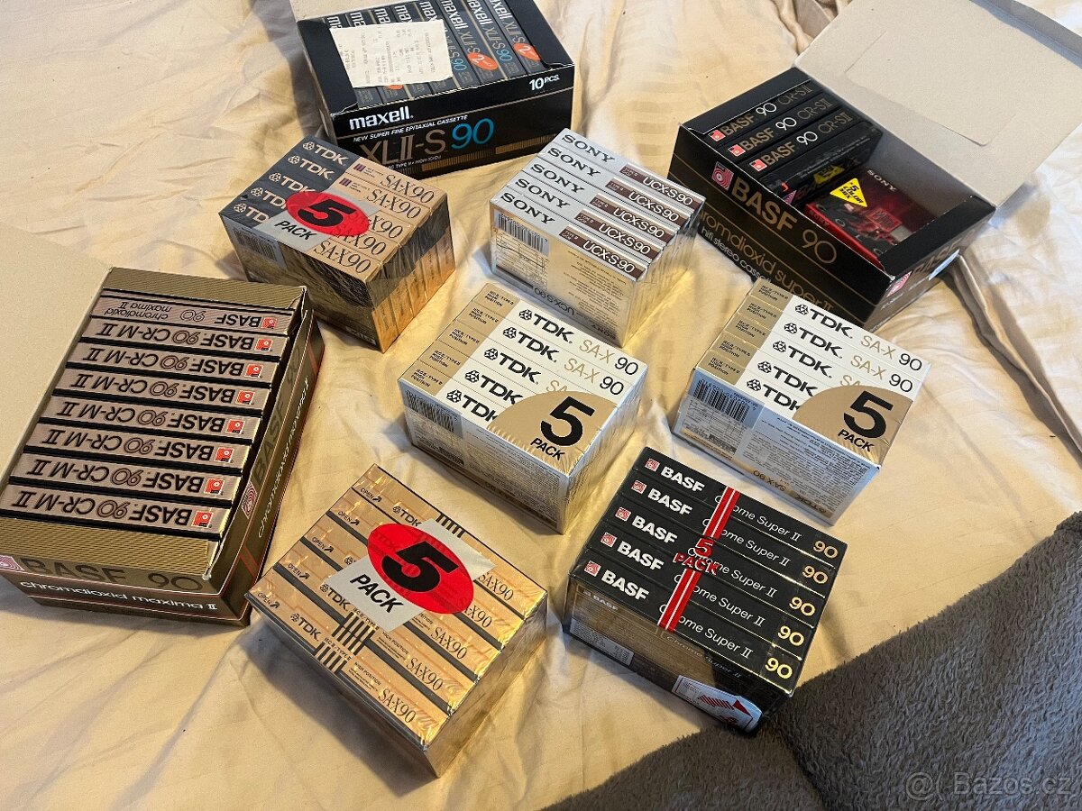 Kazety BASF TDK SONY MAXELL NOVÉ