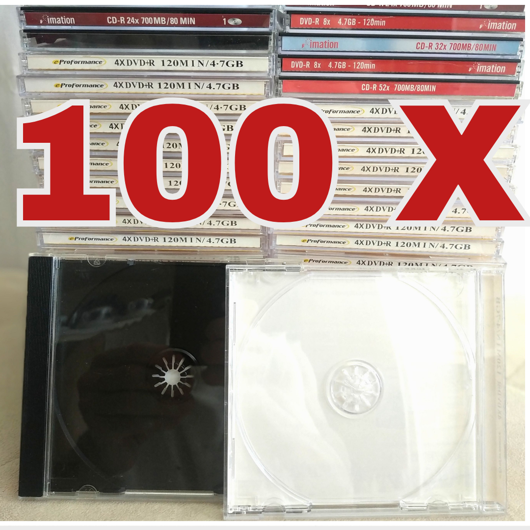 100x obaly 10,4 mm pro CD, DVD, Blu-ray