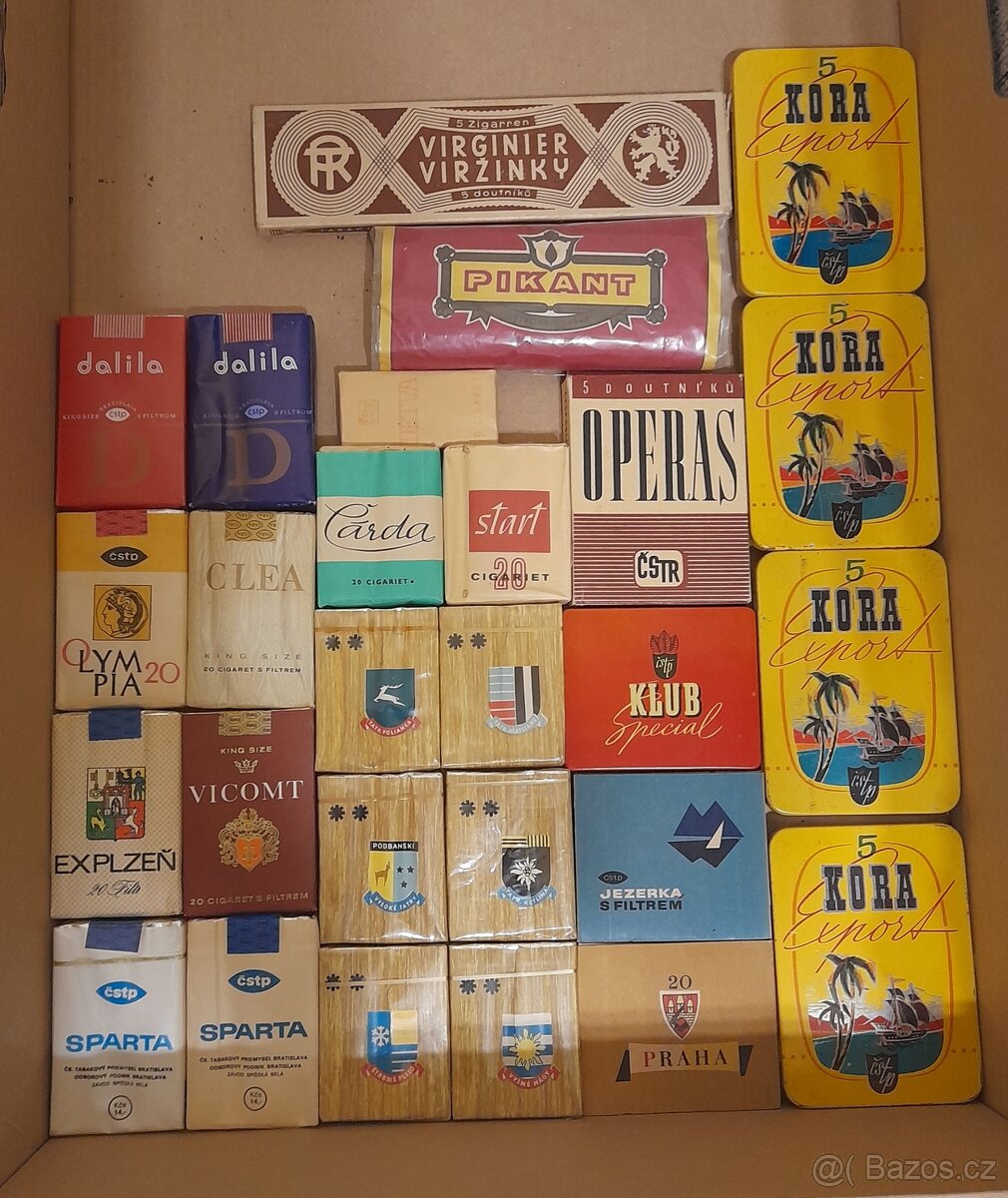 STARÉ ČESKOSLOVENSKÉ CIGARETY, DOUTNIKY, TABÁK