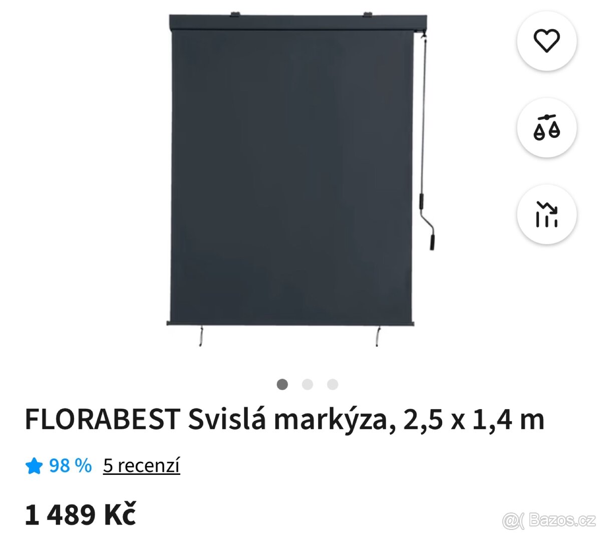 Svislá markýza 250x140cm