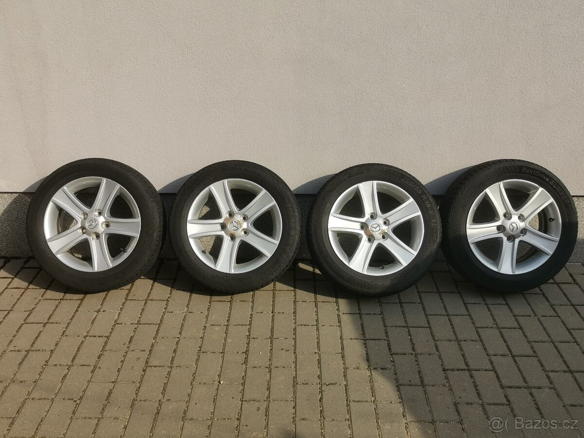 originál kola na Mazdu na letních gumách 205/55 R 16
