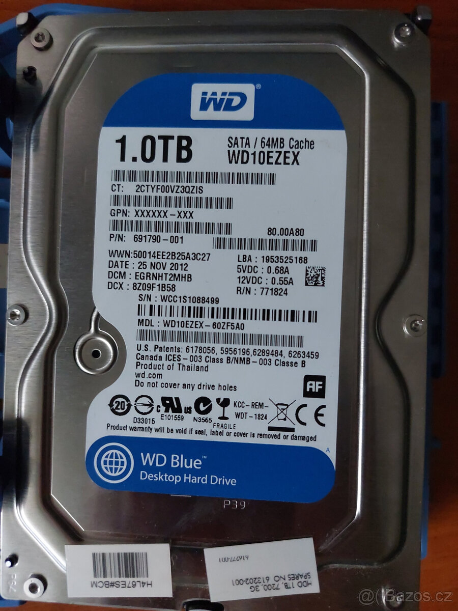 3.5" SATA HDD WD Blue, 1 TB
