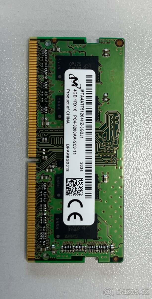Paměť DDR4 SODIMM Micron 1Rx16 PC4-3200AA-SC0-11