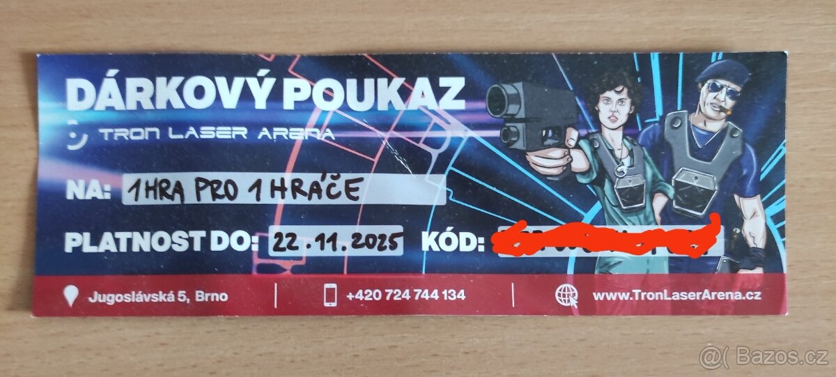 Vstupenka - dárkový poukaz - Brno Laser game