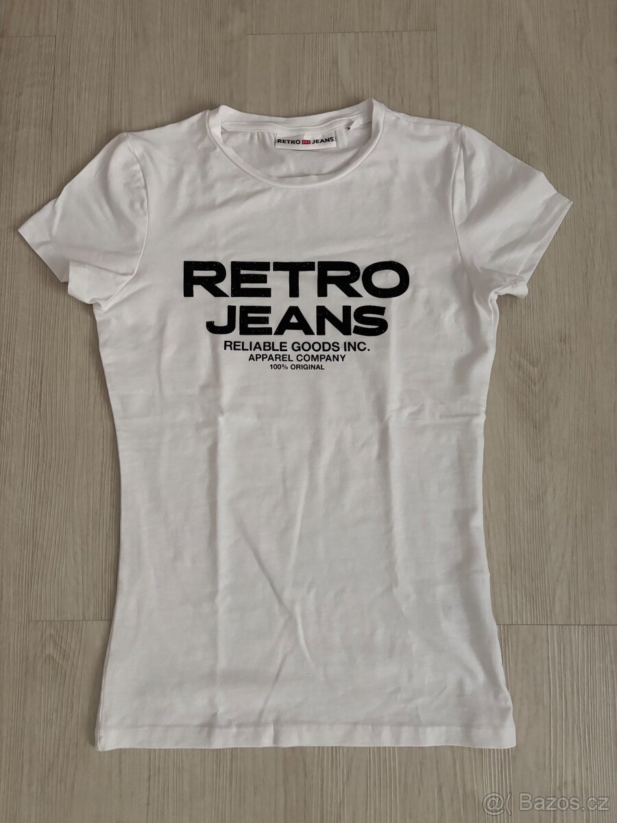 Dámské bílé tričko Retro, vel.S, NOVÉ