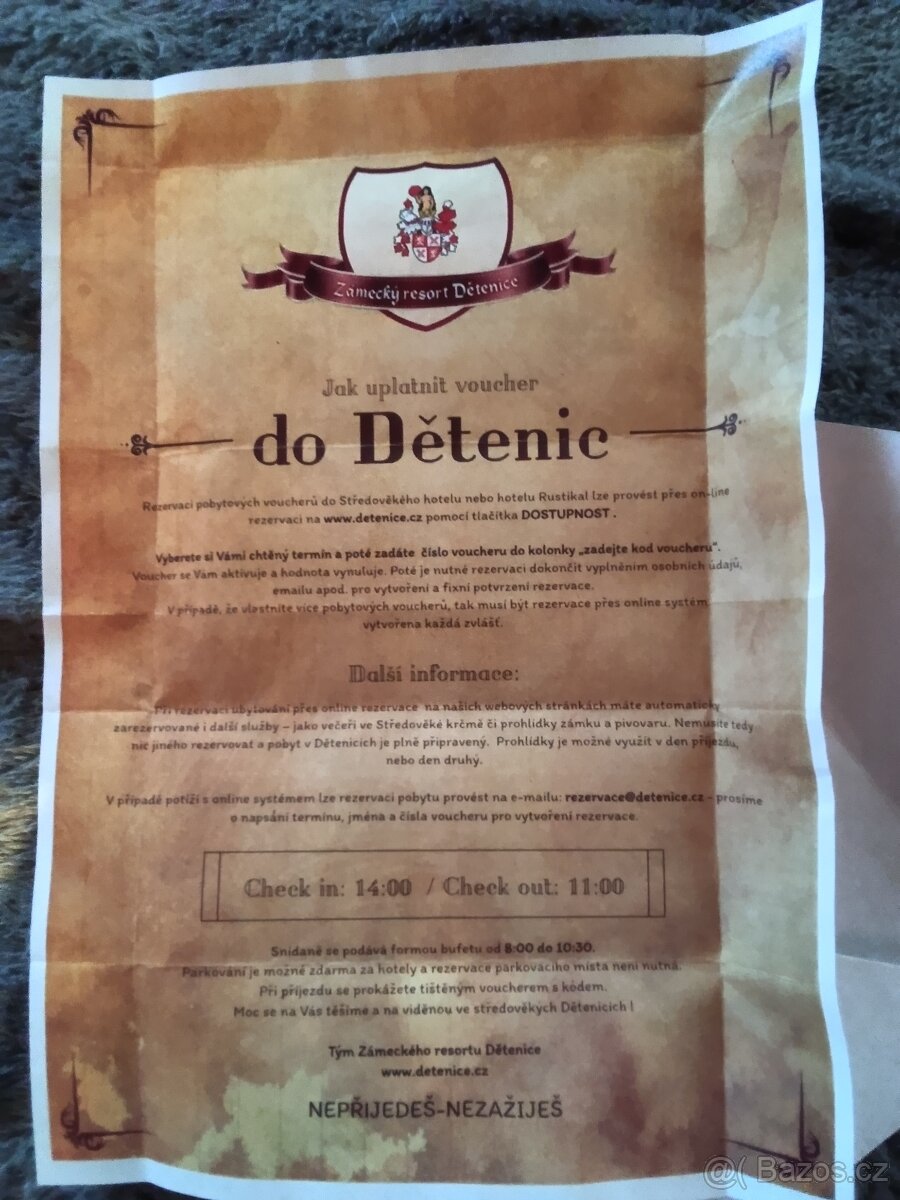 Dětenice - pobyt pro 2 osoby, voucher, sleva