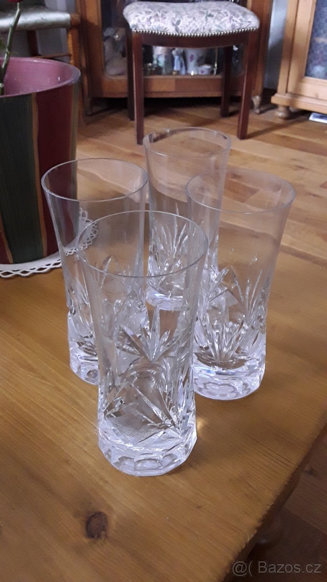 4sklenice české broušenē sklo