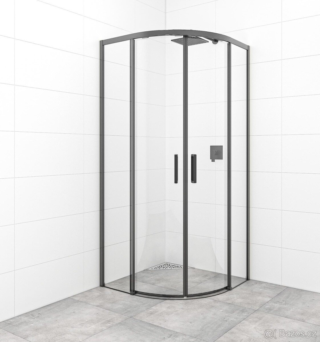 Sprchový kout čtvrtkruh 90x90 nebo 80x80 BEZBARIÉROVÝ černý