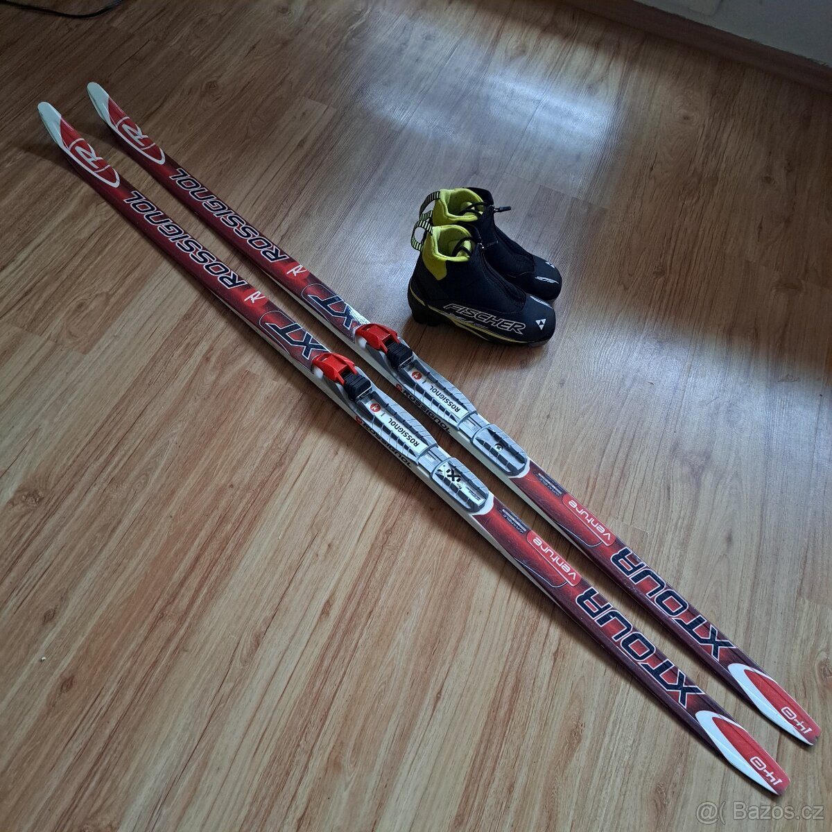 Dětské běžky délka 140 cm + boty vel. 35