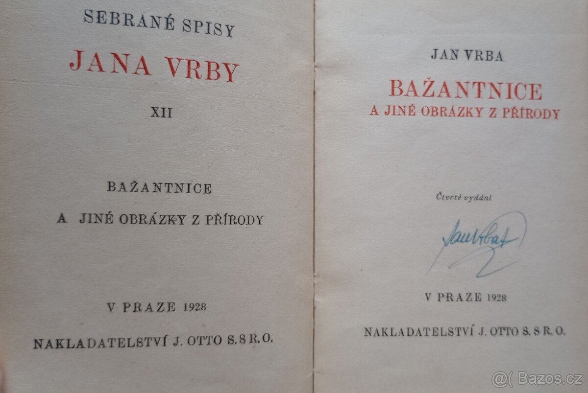 Sebrané spisy Jana Vrby -Bažantnice a jiné obrázky z přírody