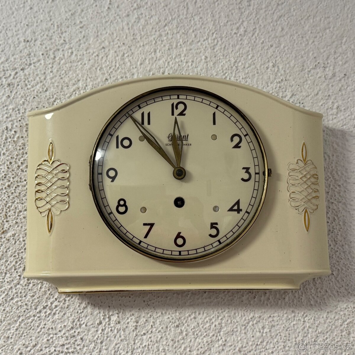 Kuchyňské starožitné keramické hodiny mechanické