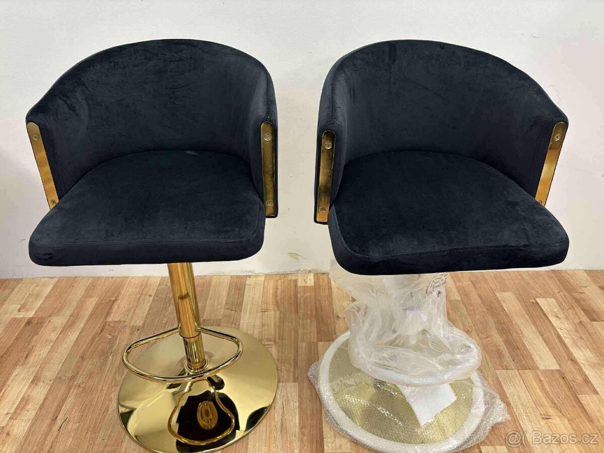 Elegantní barové židle – nové, komplet 2 ks