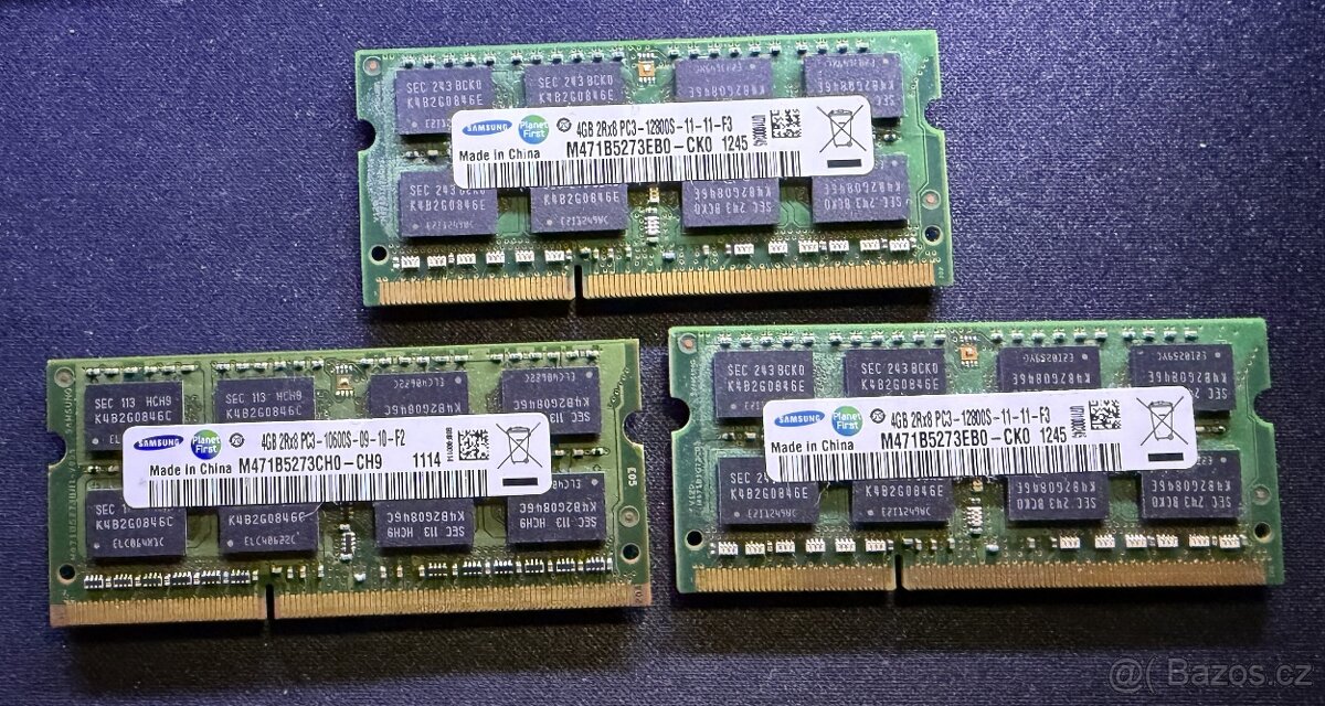 3x DDR3 4GB pro notebook
