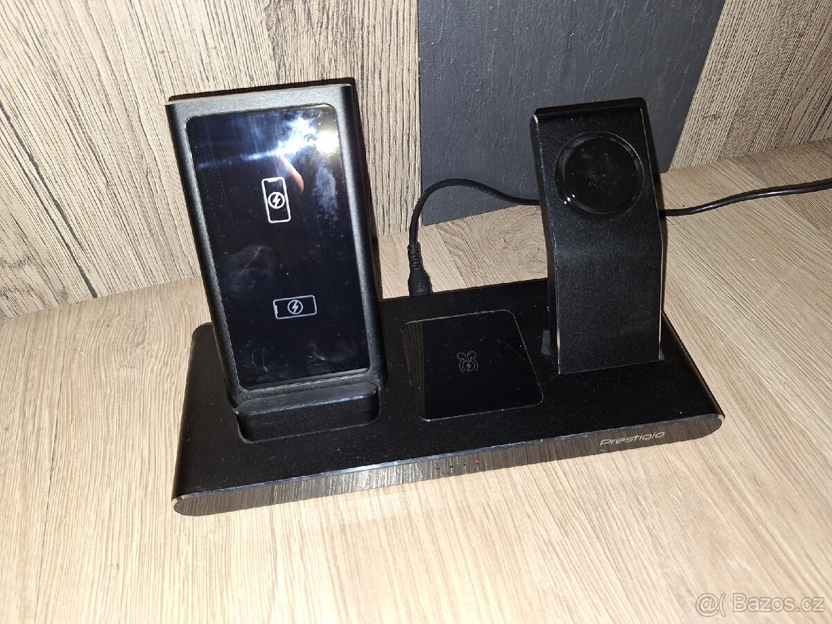 Prestigio ReVolt A7 bezdrátová nabíjecka 3v1 černá