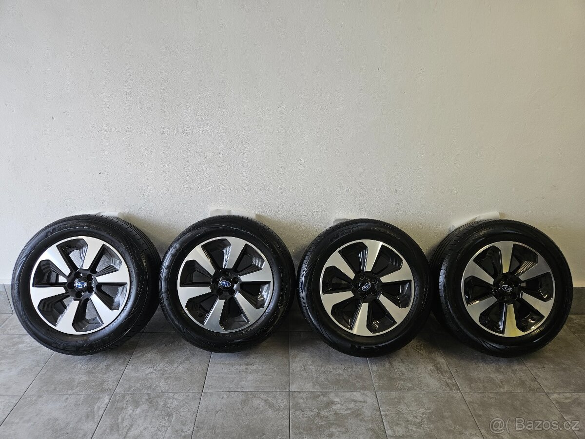 ‼️Alu disky SUBARU 17" +☀️letné pneu 225/60 R17 + TPMS