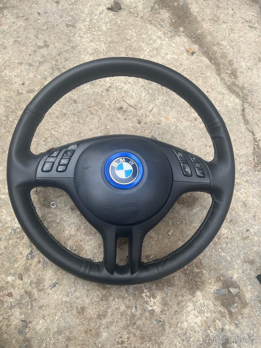 Volant bmw e46 tříramenný s multifunkcemi PĚKNÝ STAV