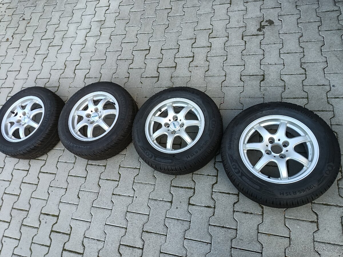 ALU kola 4x108 R15 + letní pneu Barum