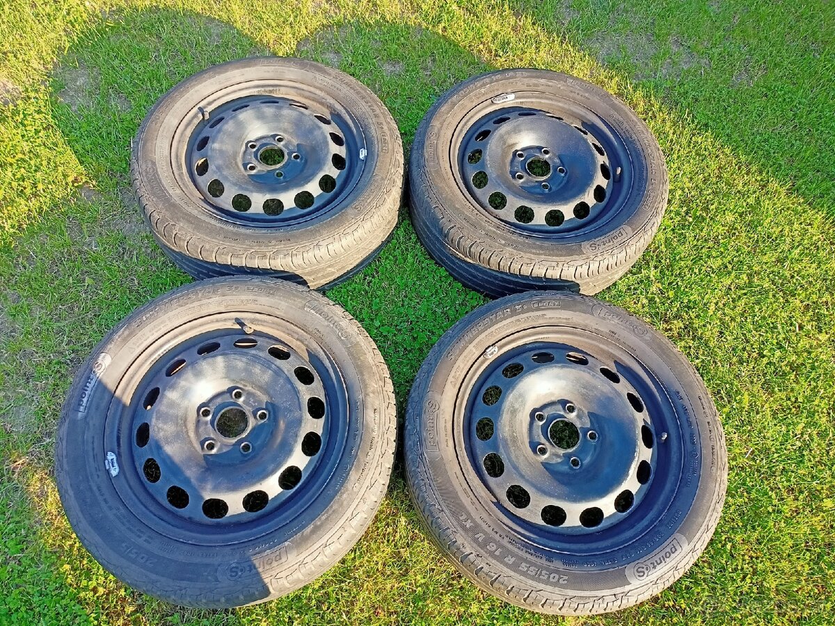 Plechové disky VW 5x112 R16 s pneu
