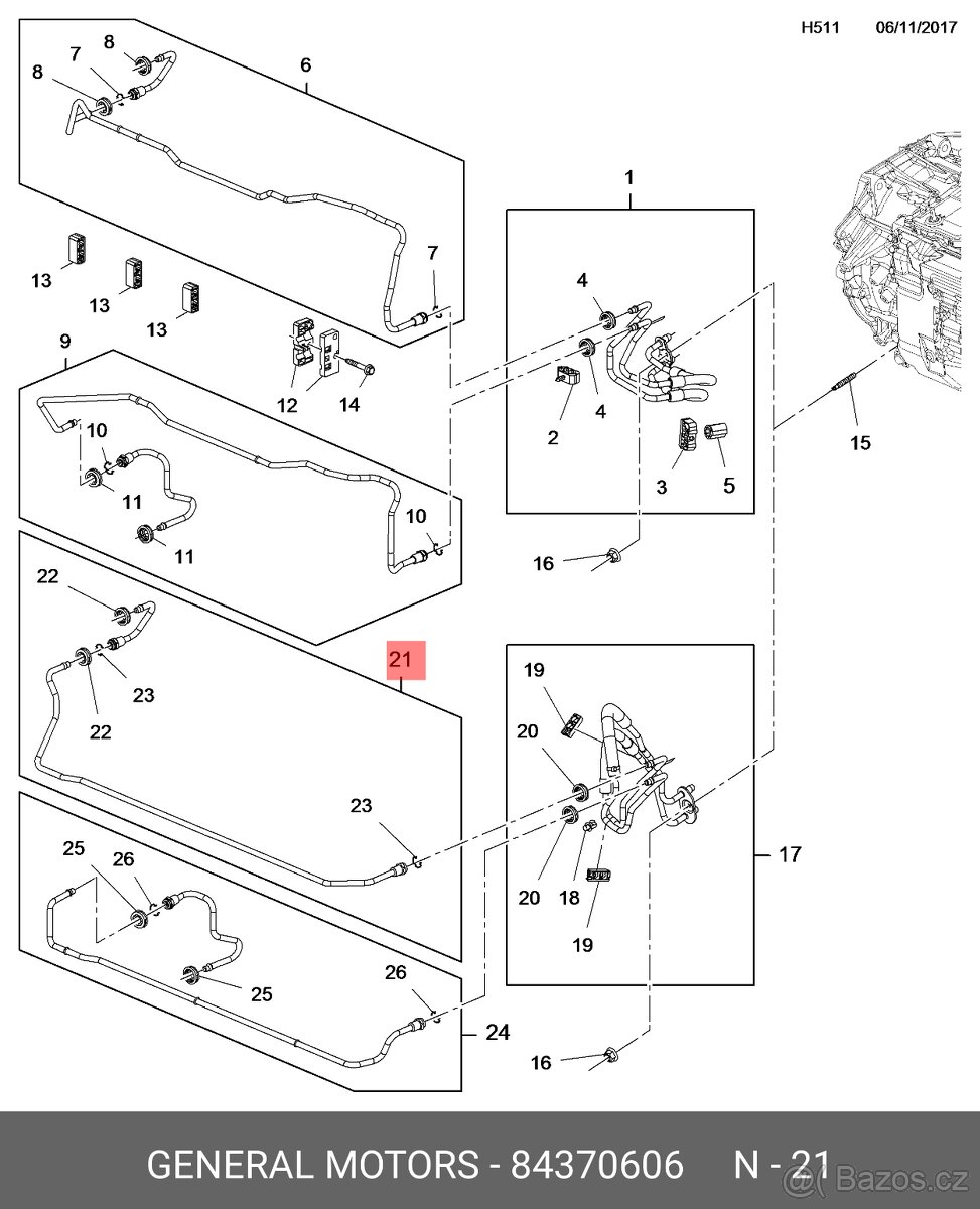 Opel Insignia B trubka oleje - 84370606