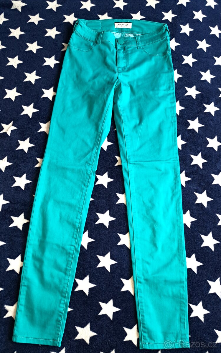 Dámské skinny džíny tyrkysové vel. 34 NAF NAF