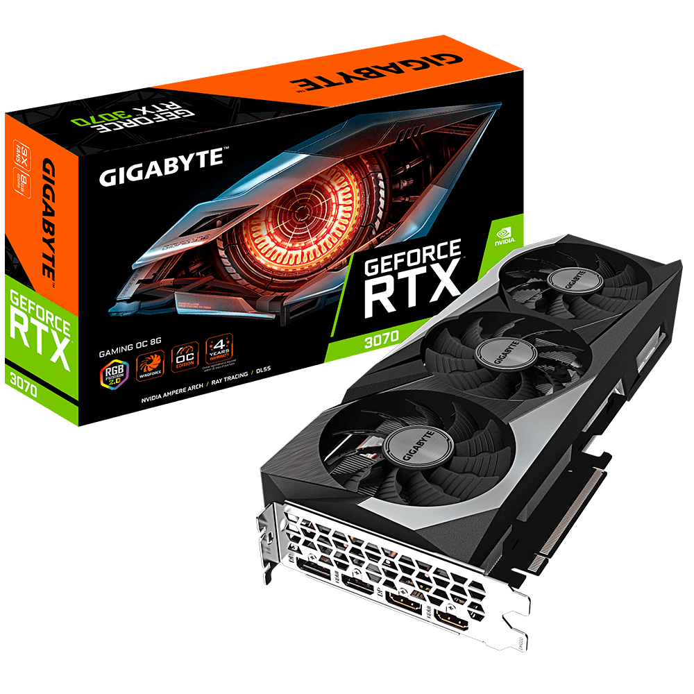 GIGABYTE GeForce RTX 3070 Gaming OC 8GB DDR6, včetně krabice
