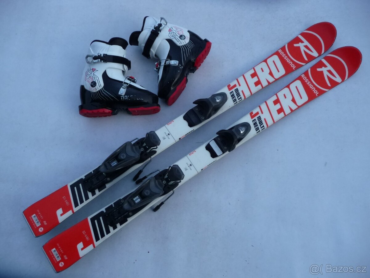 315. Detske lyže ROSSIGNOL - 120cm + boty DALBELLO 34 eu SET