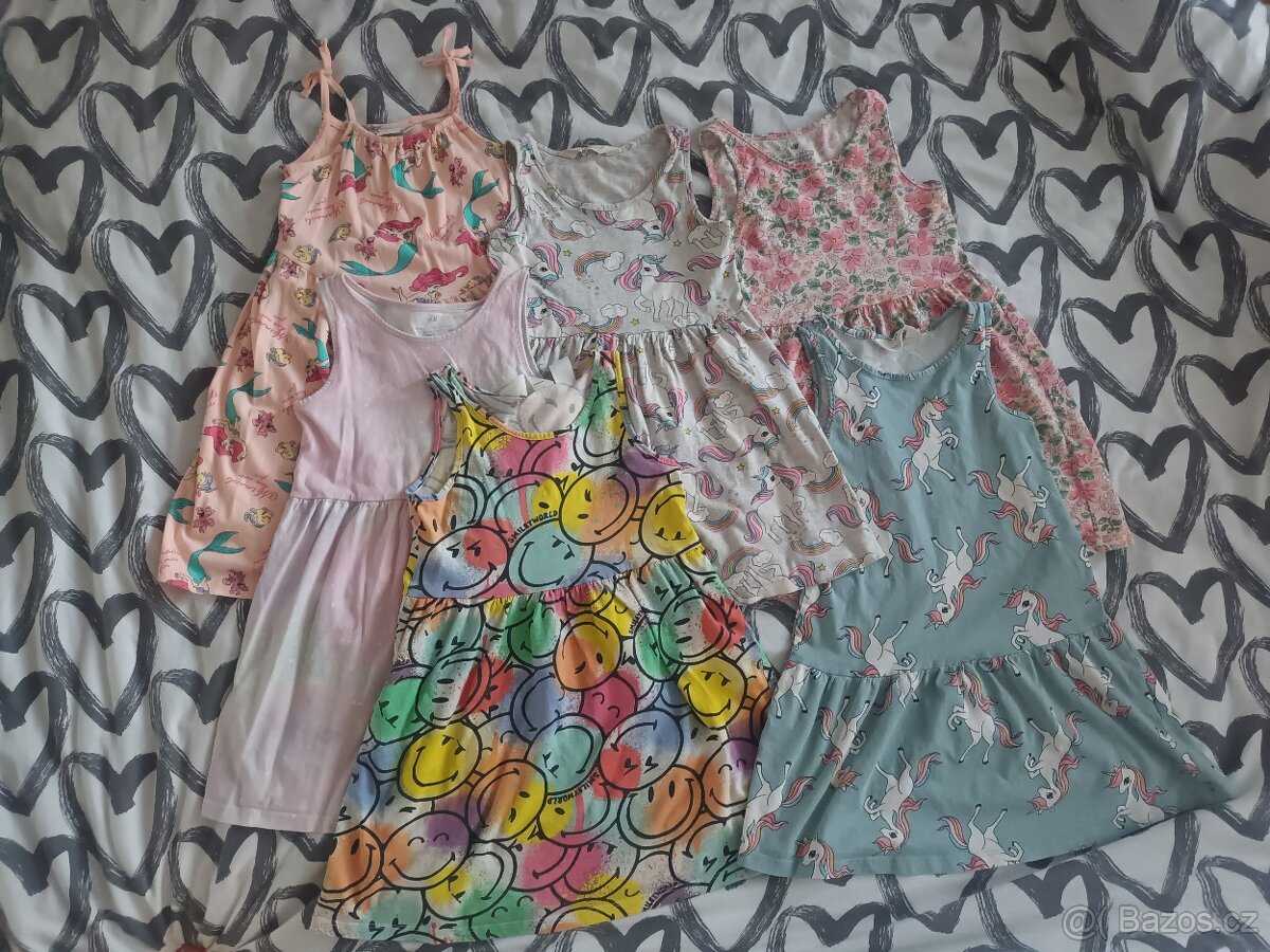 Dívčí letní šaty - set, vel. 110/116