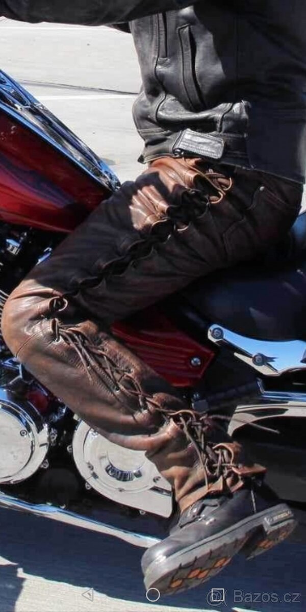 Kozene šnerovaky kalhoty Krawehl 52/54