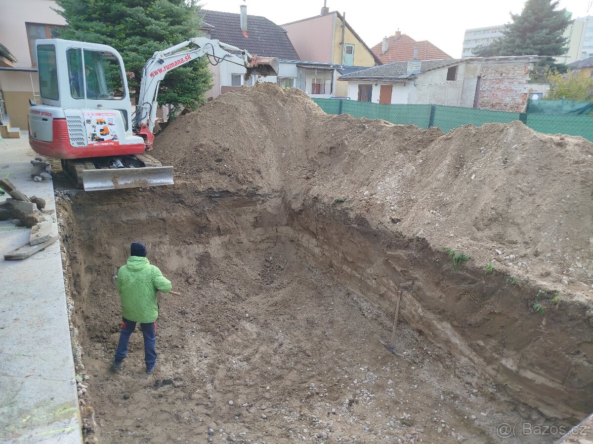 Zemní práce Olomouc a okolí – bagr, minibagr, výkopy, dumper