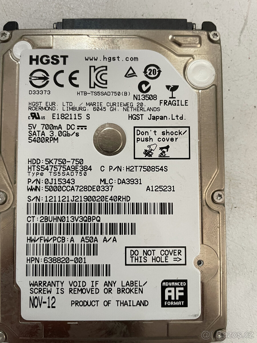 HDD 2,5 HGST 750Gb