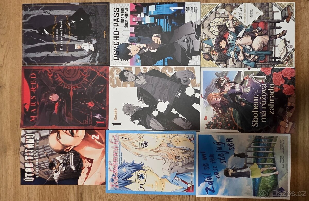 Různé manga knihy