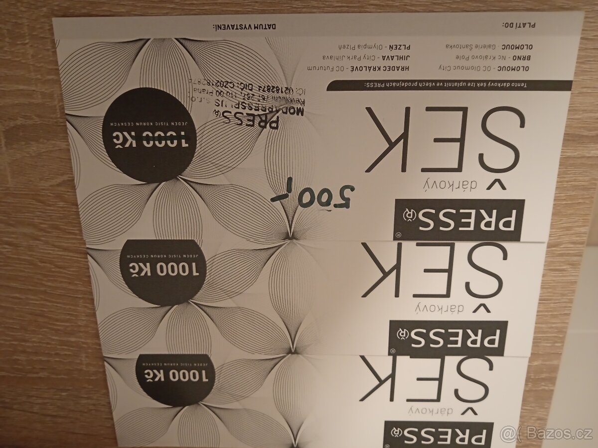 Dárkový šek Press