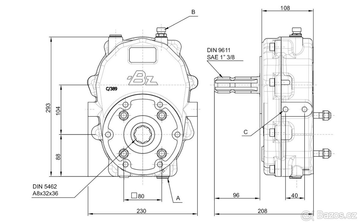 Převodovka - Heavy duty trac-power pro Traktor 1:1,5 Female