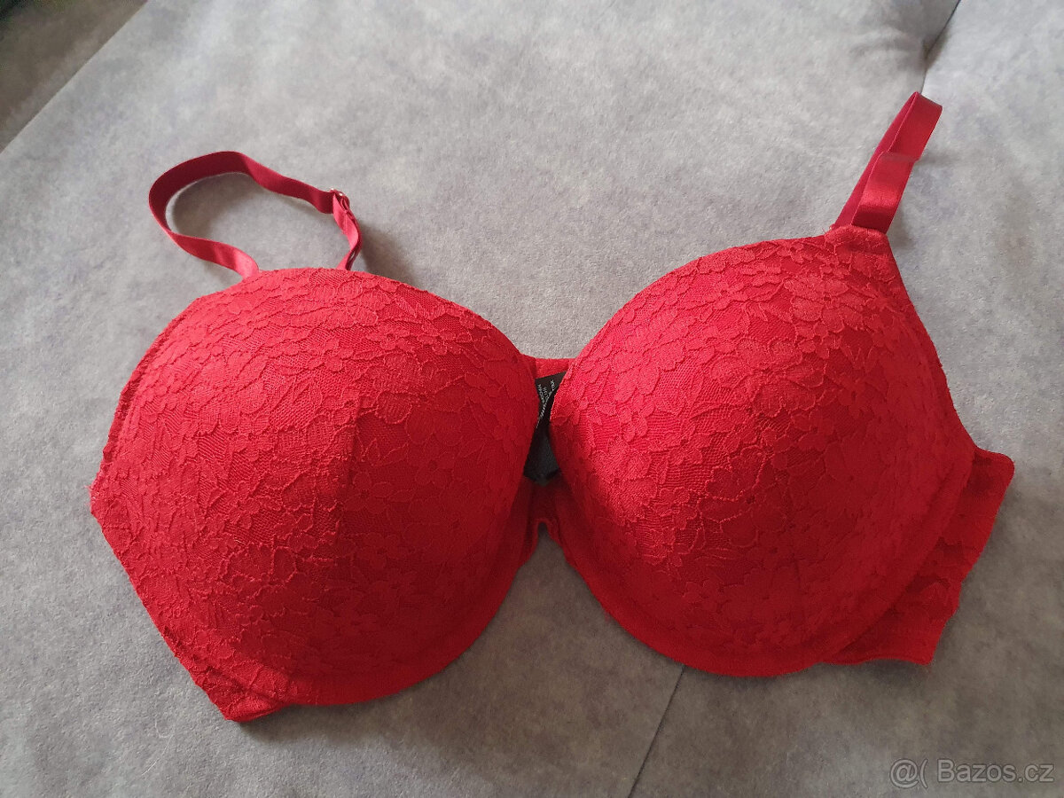 H&M červená podprsenka, vel. 85D (38D)