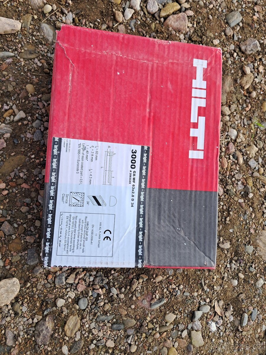 Hřebíky Hilti GX-WF D34 2,8×63 mm 2 190 ks