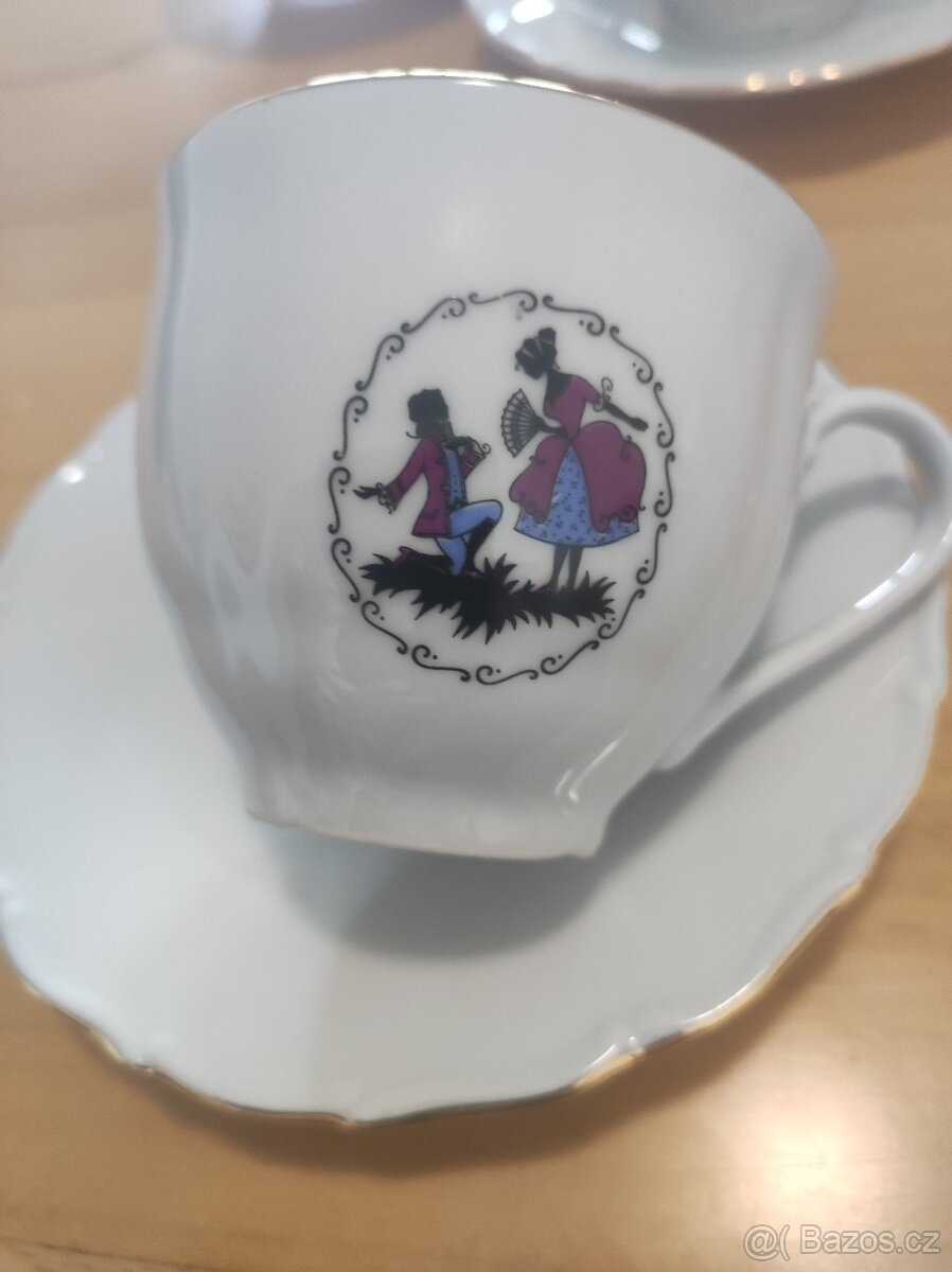 Kávové porcelánové šálky s podšálky