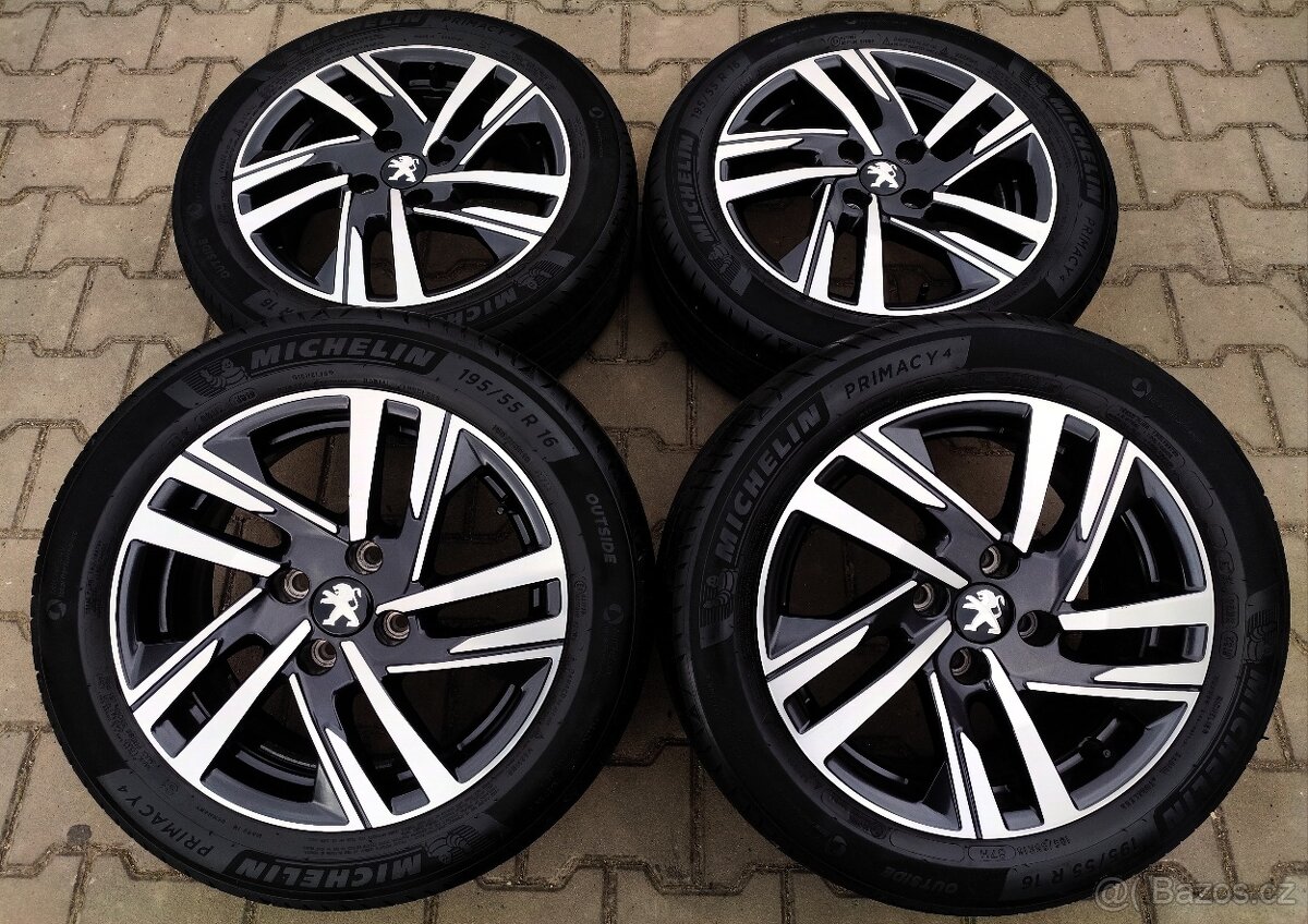 Alu kola originál Peugeot 208 4x108 R16 KRÁSNÁ SADA
