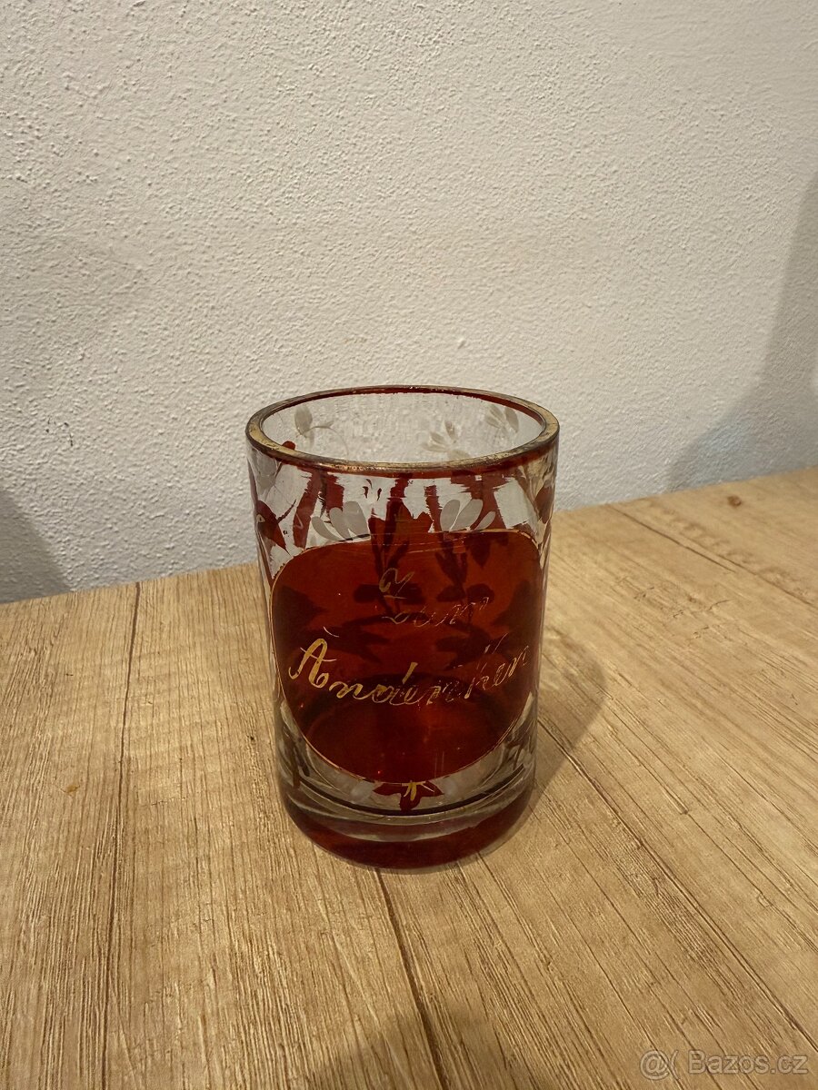 Stará sklenice Zum Andenken 8x6cm