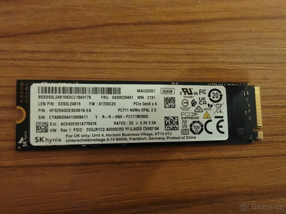 SSD NVMe SK Hynix 256 Gb