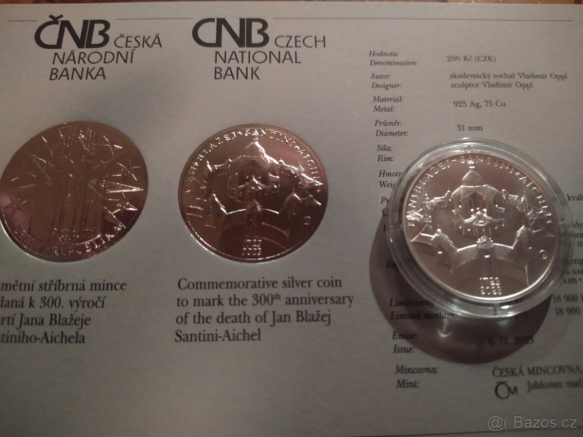PSM 200 Kč Jan Blažej Santini-Aichel
