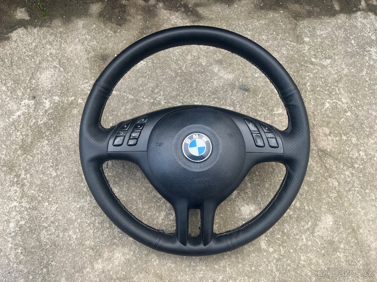 Volant bmw e46 tříramenný s multifunkcemi PĚKNÝ STAV