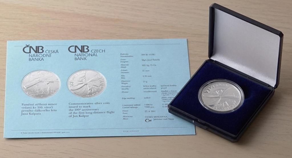 Mince 200 Kč 2011 Jan Kašpar Proof ČNB