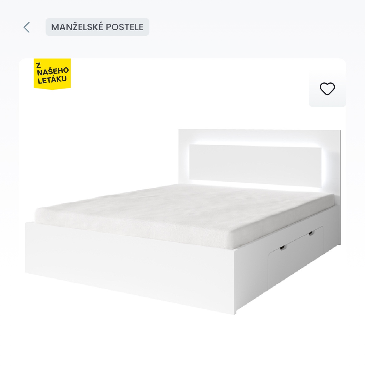 Podsvícená postel manželská