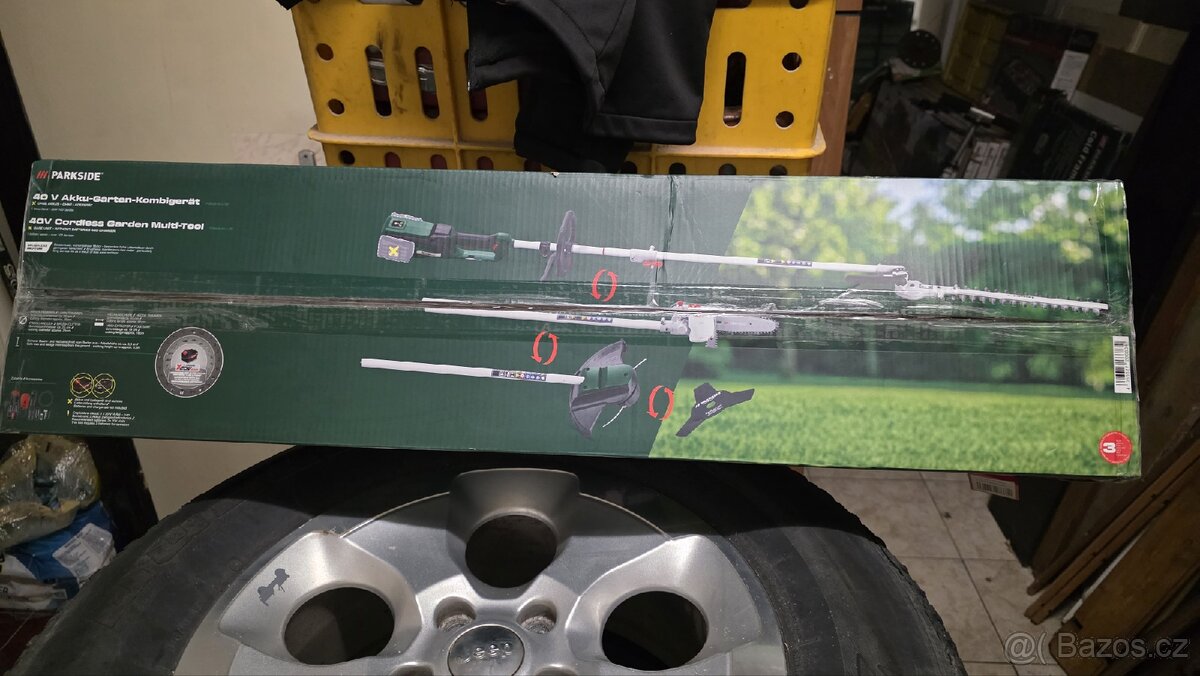 Parkside 3v1 pila, křovinořez, nůžky na živý plot