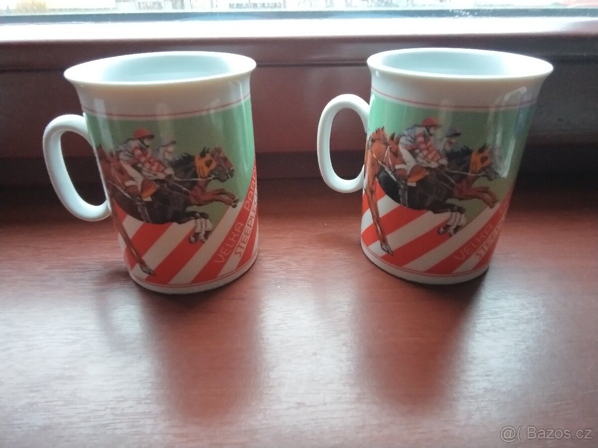 Retro hrnky Velká pardubická 1987 Epiag Loket Československo